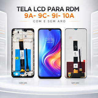 Frontal Tela Display Touch LCD Universal para Rdm 9A/9C/9I/10A Preto Reposição Peça Completa