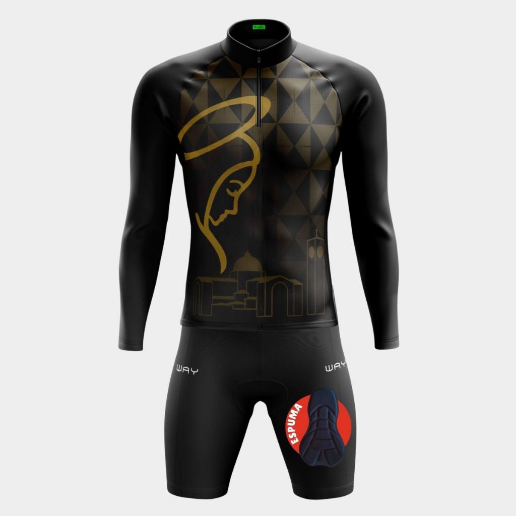 Kit Roupa de Ciclismo Masculina Conjunto Camisa e Bermuda Acolchoada Para Pedalar Bike