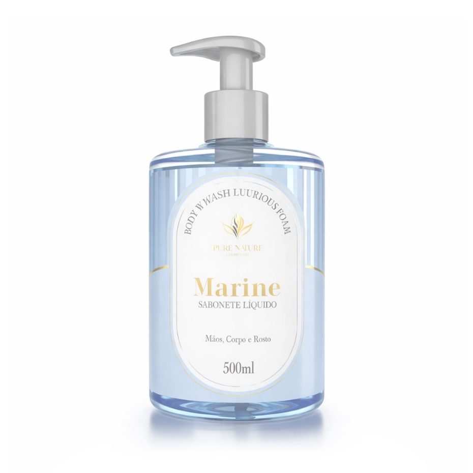 Sabonete Líquido Para Mãos 500ml Hidratante Fragrância Premium Marine Pure Nature