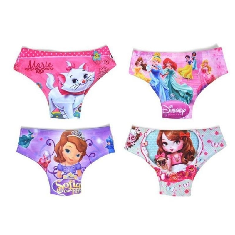 Kit 2 Calcinhas Infantis Sublimadas Personagens Menina Confortável estampa divertida Calçolinha infantil