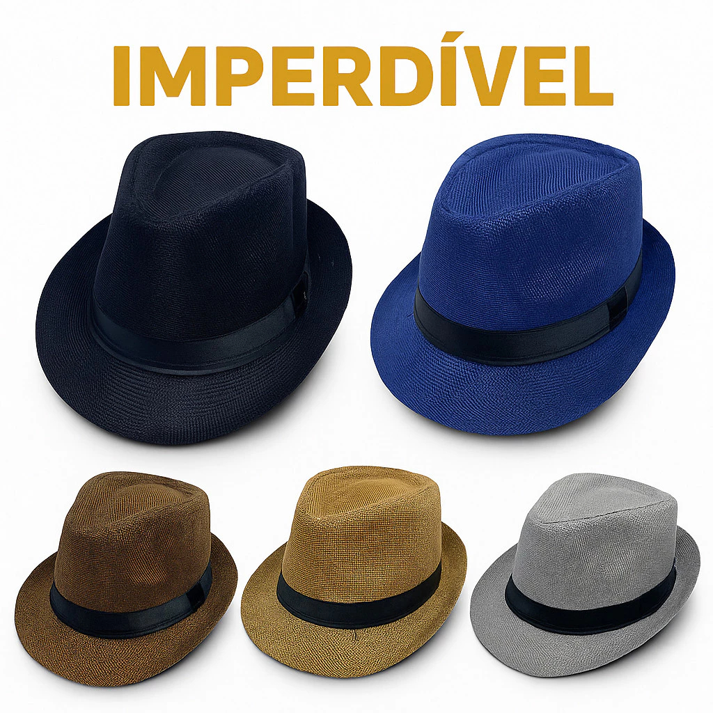 Chapéu Panama Fedora Estilo Malandro Pagodeiro Malandrinho Malandro com Faixa Diversas Cores