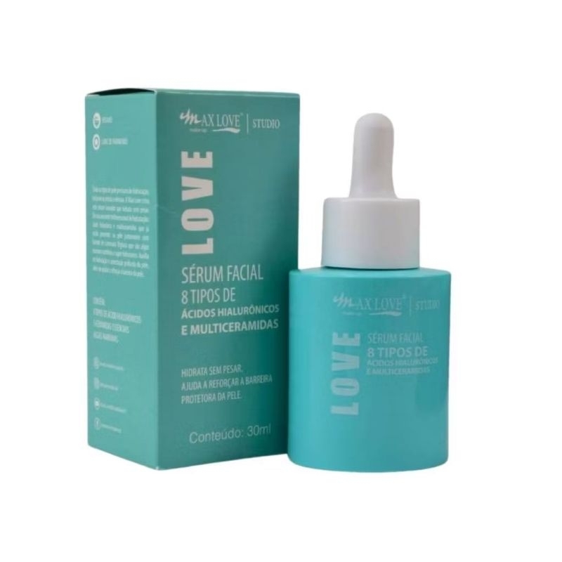Sérum facial com 8 tipos de Ácidos  Hialuronico e Multiceramidas Max Love