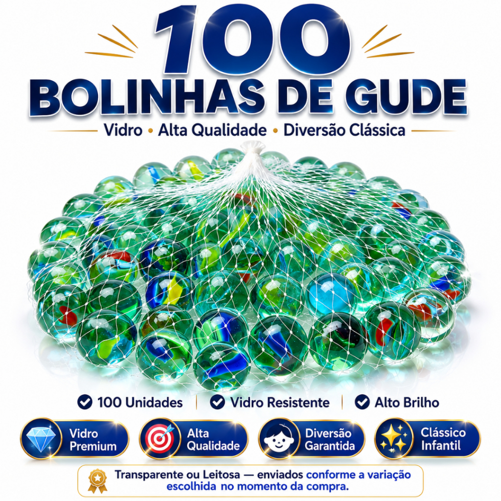 100 Bolinhas De Gude Bola Vidro Burca Fubeca