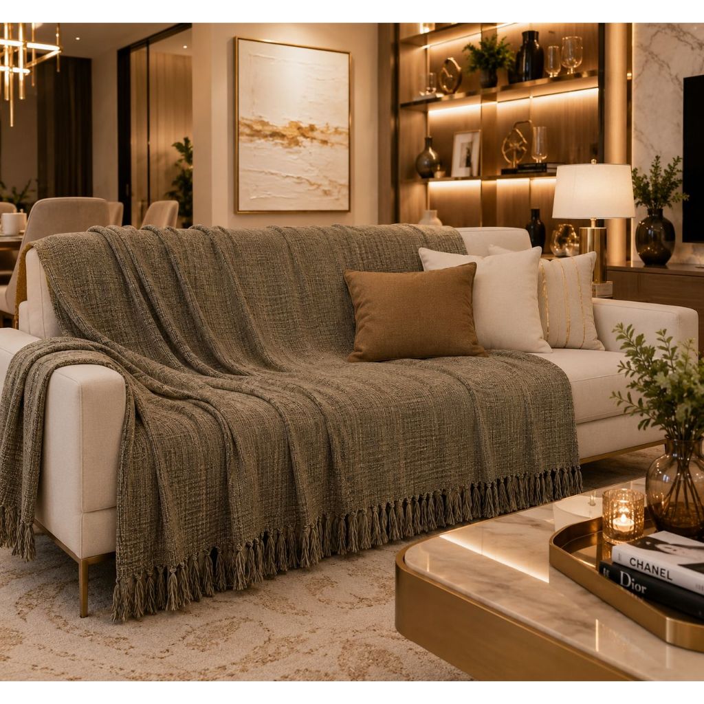 Manta Decorativa Para Sofá 2,40x1,80 Algodão Macio Grande Premium