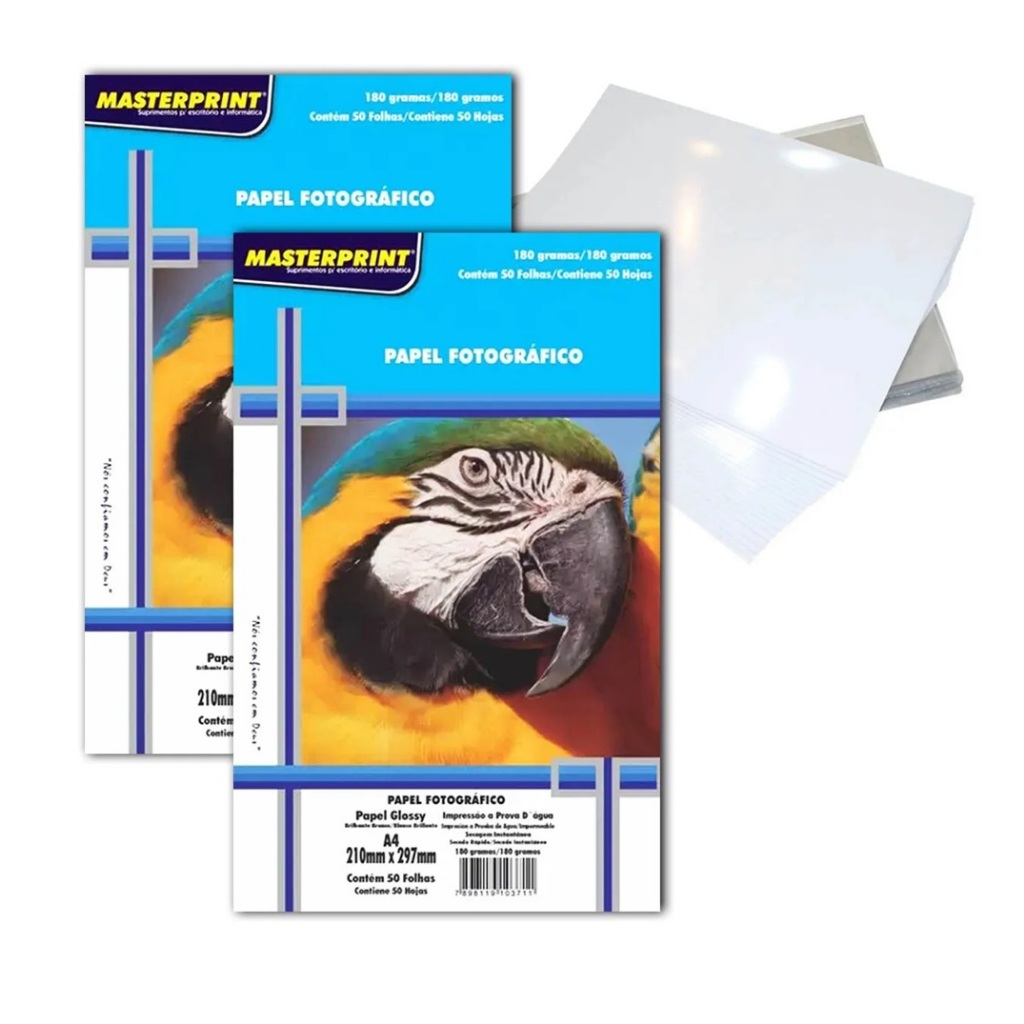 Papel Fotográfico 200 Folhas Fotográfico Normal ou Adesivo à prova d´agua 180gr