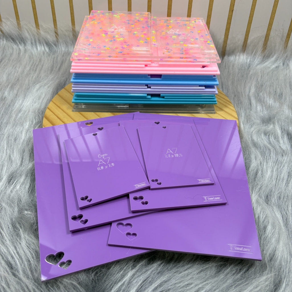 Kit Gabarito para Refilar Capas e Miolos – 6 Tamanhos | Acrílico 3mm