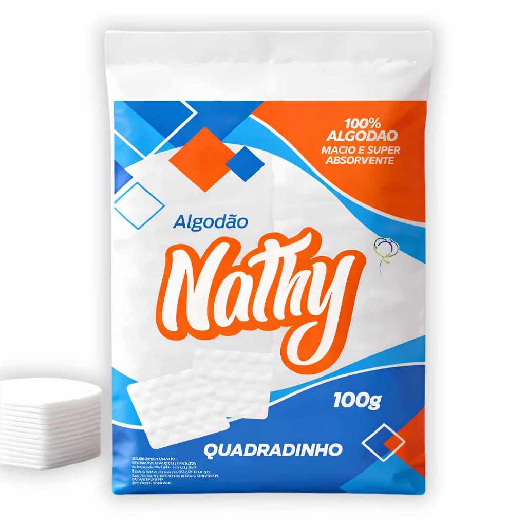 Algodão Quadradinho 100g 100% Algodão Estética Maquiagem Pele