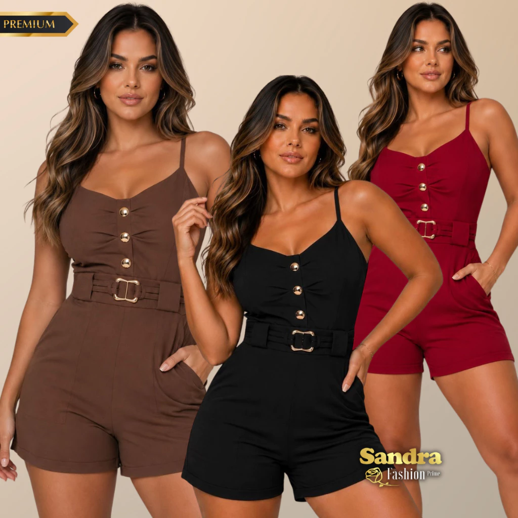 Macaquinho Alfaiataria Moda Feminina Premium Macaquito