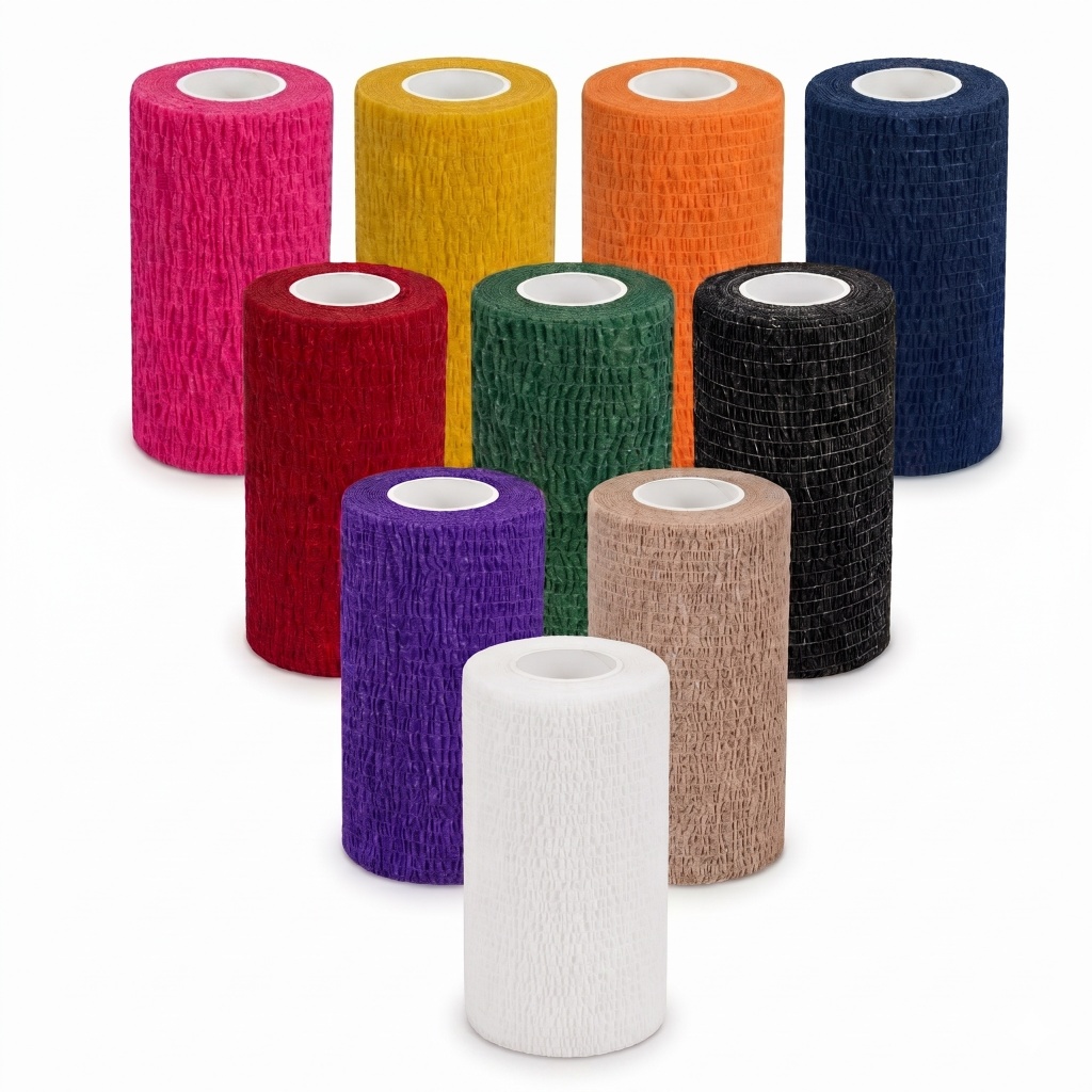 Bandagem Elástica Adesiva Flexível Atadura 10cm - 4,5 metros - 10 unidades