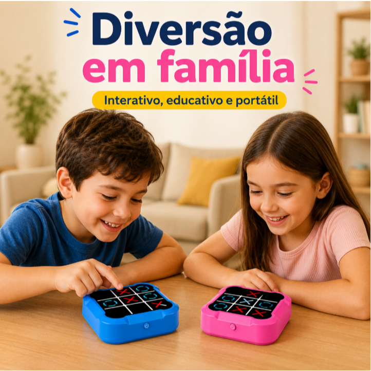 Jogo Da Velha Digital 3 Em 1 Compacto E Portátil Console Jogo da Memória Eletrônico Infantil