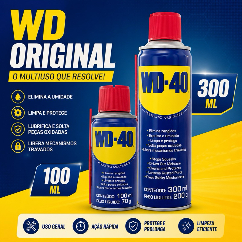 WD-40 Original Spray Lubrificante Multiuso 100ml Antiferrugem Desengripante