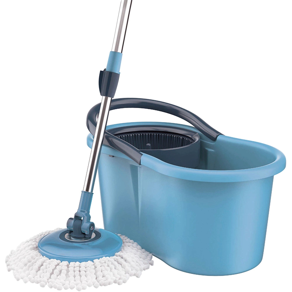Mop Giratório 360 Balde 8 Litros Esfregão Lava e Seca Centrífuga Cesto Plástico Refil Microfibra Util Clean