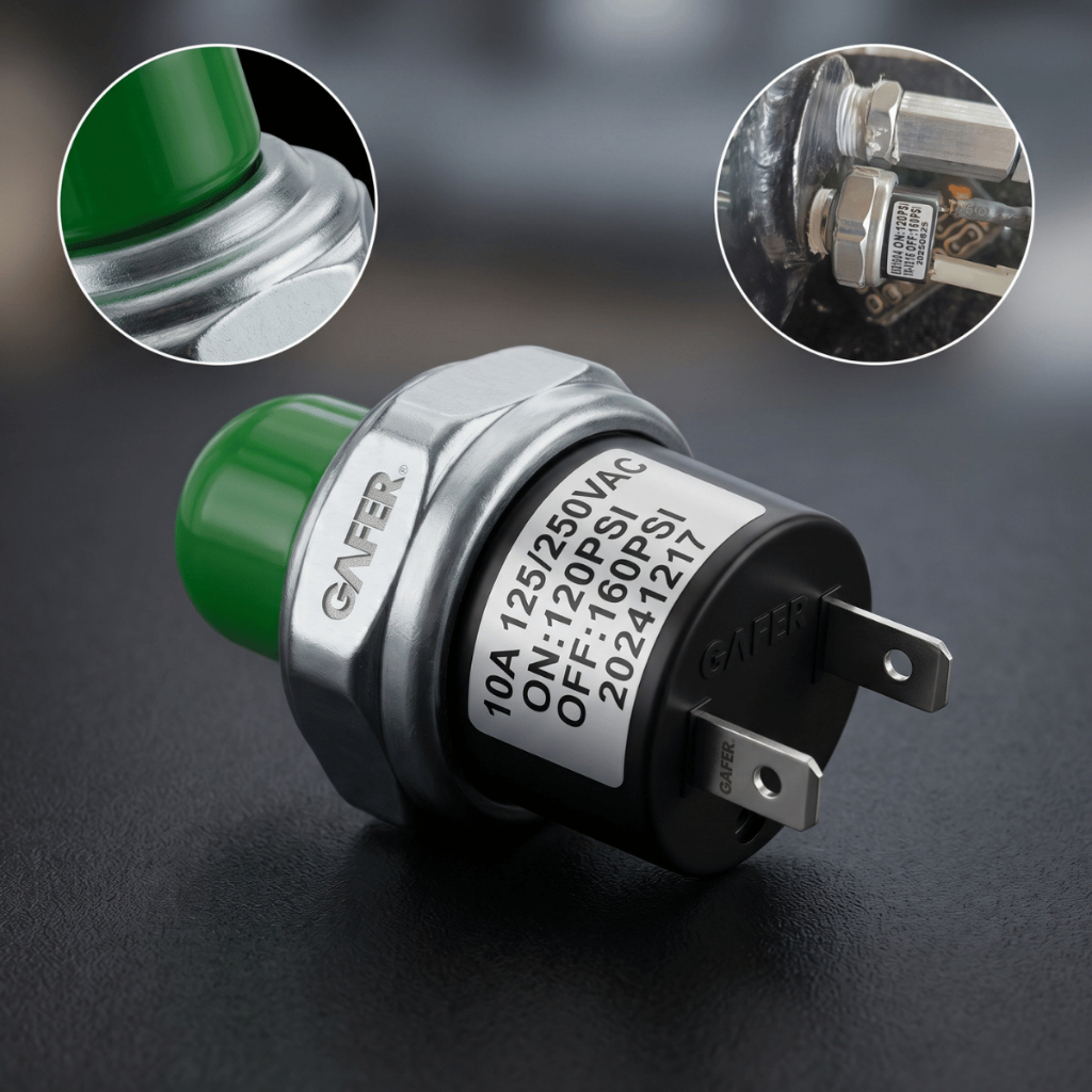Pressostato Cebolinha 1/4 NPT Automotivo 120-160 PSI Liga/Desliga Compressor Suspensão Ar