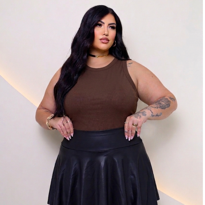 Regata de Algodão Ribana Premium Plus Size G1 (veste 48 ao 52)