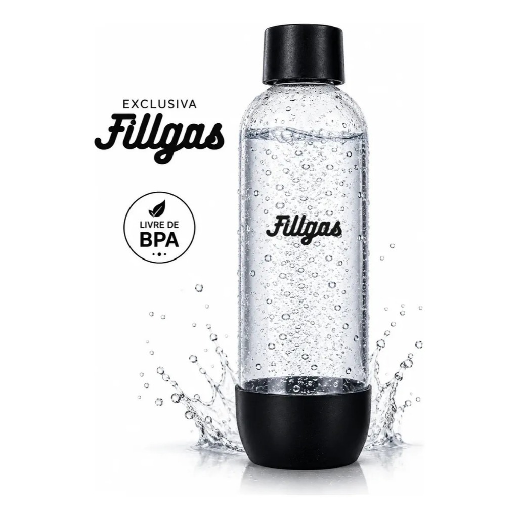 Garrafa Fillgas Máquina De Gaseificar Água com Gás 1L Reutilizável Carbonatação