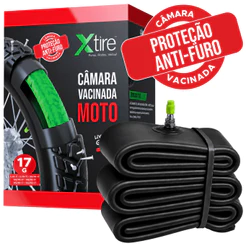 Câmara De Ar Moto Aro 17 Xtire Vacinada Anti Furo CVM17G Bros Crosser XRE190 Falcon Himalayan