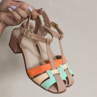 🌸 Sandália Feminina Confortável Salto Bloco Elegante Moda Feminina