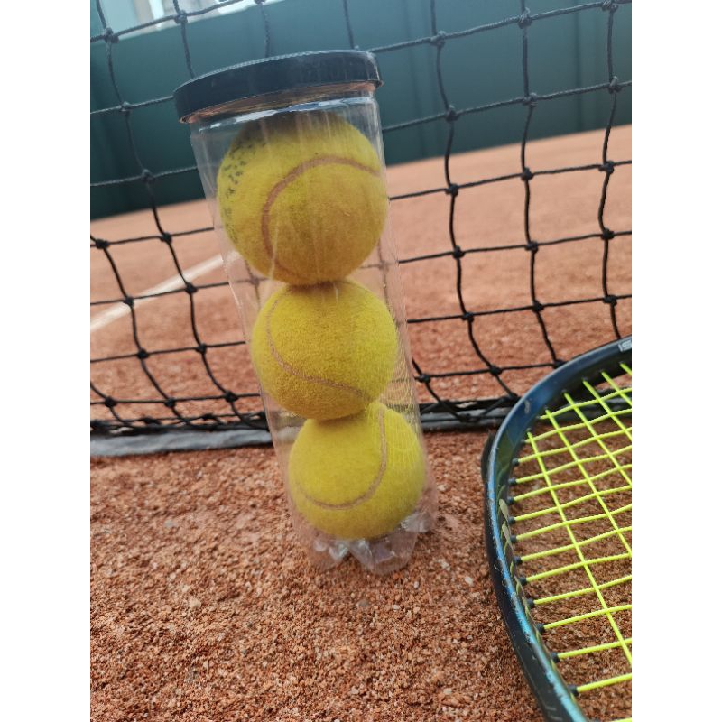 kit 03 bolas de tênis originais usadas com 03 bolinhas para pet recreação jogar tenis