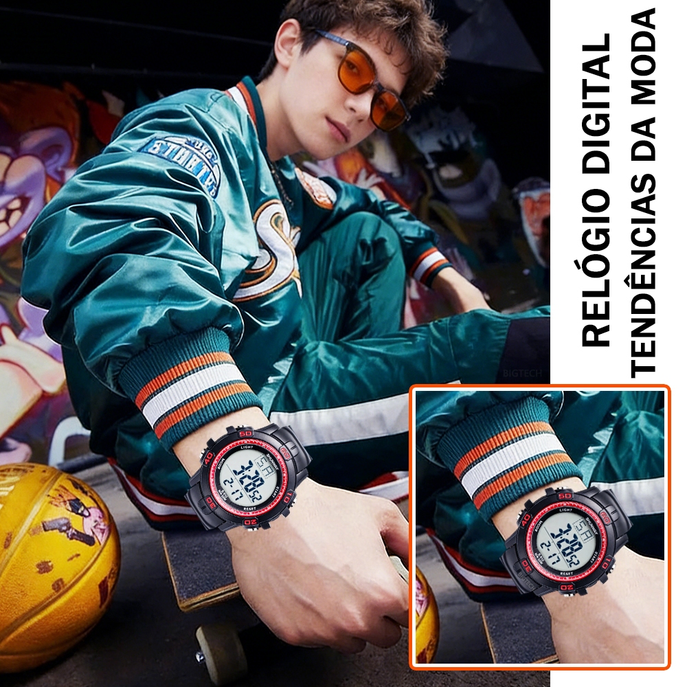 Relogio Masculino A Prova D'água Digital Esportivas Led Originais S909 Envio Rápido — imagem 2 de 2
