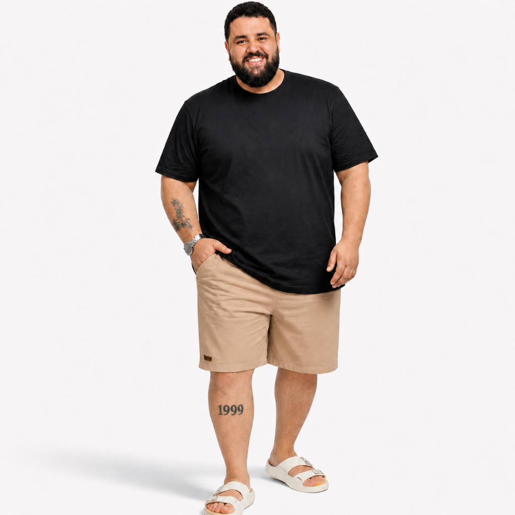 Short Plus Size Mauricinho em Linho – G1 G2 G3 G4 G5–Qualidade Premium -Bermuda Moda Praia - Sarja