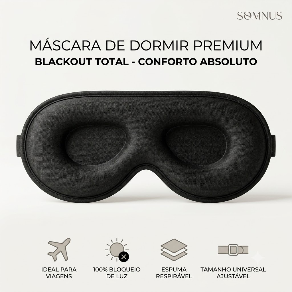 Máscara de Olhos para Dormir com Design 3D e Pressão Zero