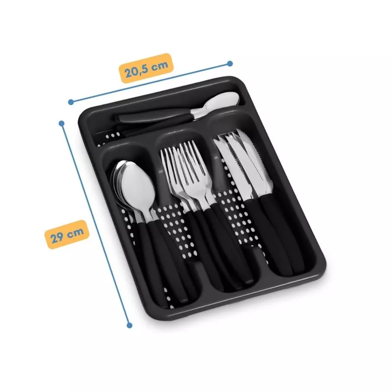 Kit 25 Peças Talheres em Aço Inox com Cabo de Plástico — foto 7