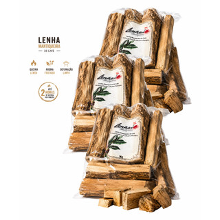 Kit 3 Lenha para Defumação Frutífera de Café 1kg - Toquinho Churrasco (Lenha Mantiqueira)