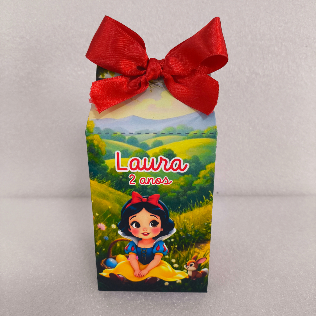 caixinha milk  BRANCA DE NEVEE PEGUE E MONTE personalizados festa infantil aniversario- nome e idade