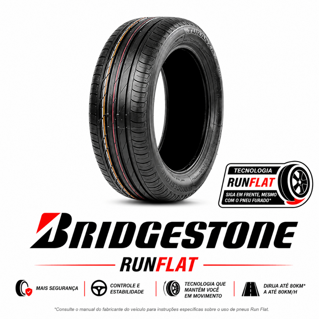 Pneu Bridgestone 225/40r18 92w Turanza T001 Moe Run Flat Xl