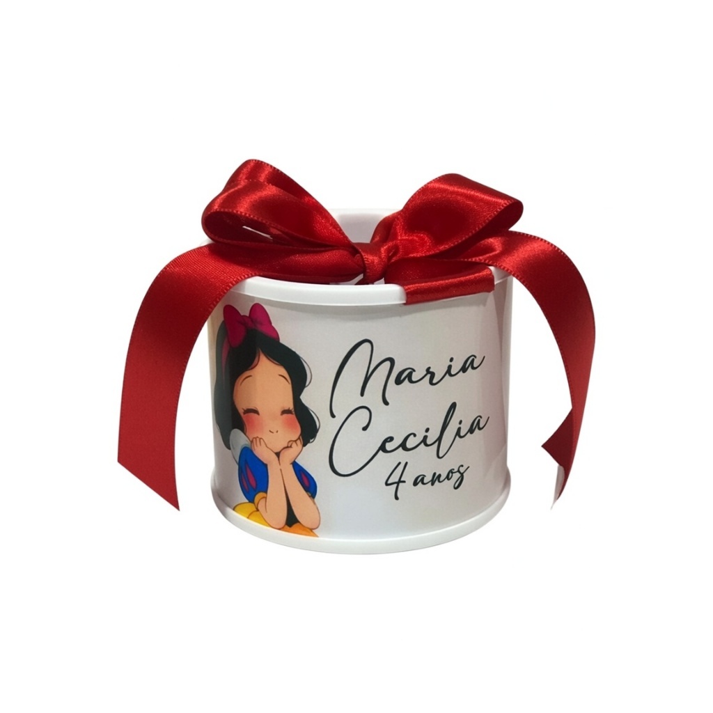 Kit Tubolatas Personalizadas 5x6cm - tema Branca de neve- Lembrancinha  aniversario / maternidade
