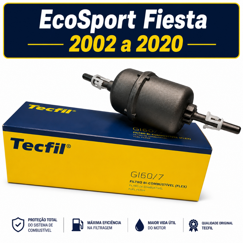 Filtro de Combustível EcoSport Fiesta Hatch Sedan Zetec Rocam Duratec Sigma 2002 a 2020