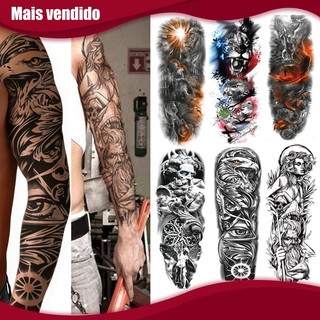 Tatuagem Temporária Tattoo Fake a Prova D'água Unisex Realistas 3D Festa Social Verão Praia