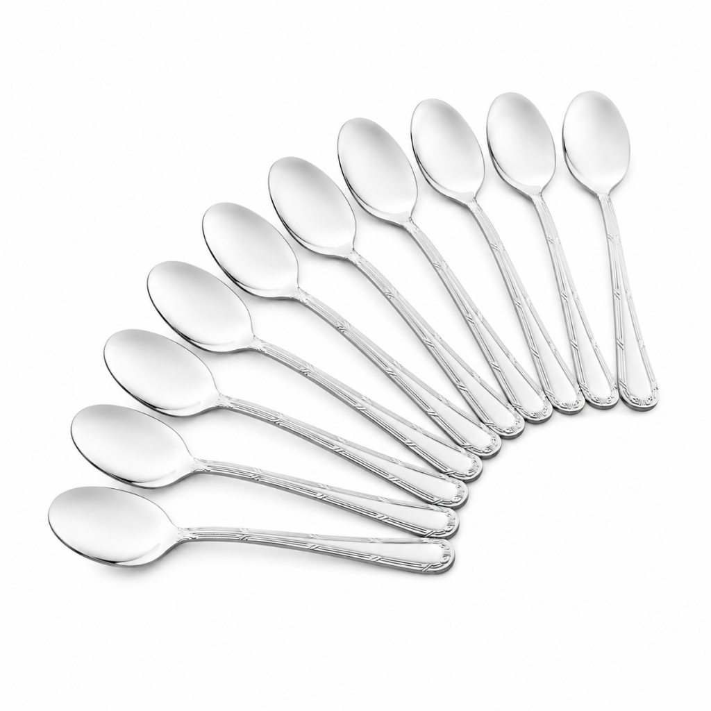 Kit 12 Colheres de Chá Pequena Croisé Aço Inox - Wolff