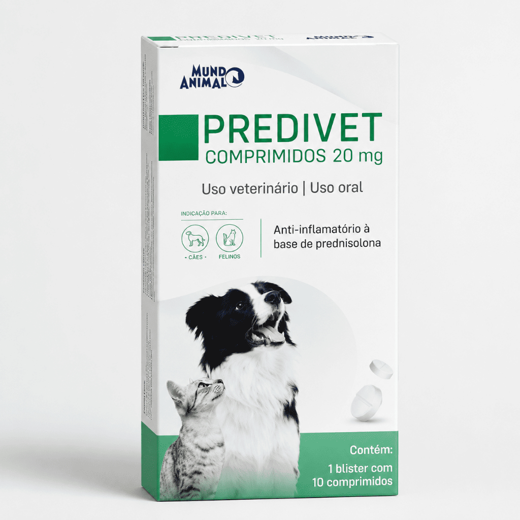 Predivet 20mg 10 Comprimidos para Cães e Gatos Mundo Animal
