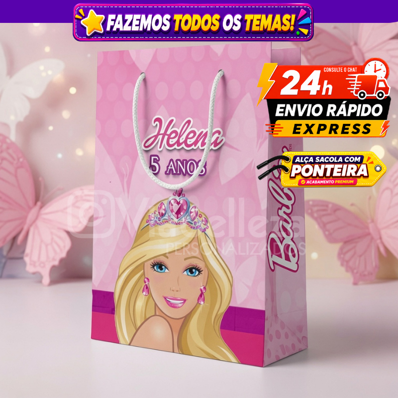 🛍️ Sacolinhas Personalizada Barbie Ken Surpresa Aniversário Festa Infantil Envio Rápido