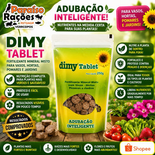 Fertilizante Dimy Tablet 250g – Adubo em Pastilhas para Vasos, Jardins, Hortas e Floreiras | Liberação Gradual 🌱