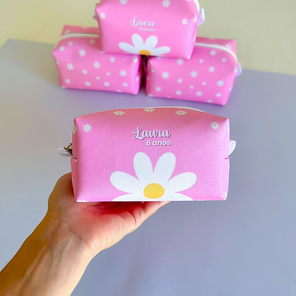 10 Bolsinhas Necessaire Personalizada lembrancinhas aniversário Box P Jardim das Margarida