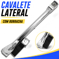 Cavalete Lateral Descanso Cromado Com Borracha CG Titan Fan 125 150 160 2004 a 2026 Pezinho