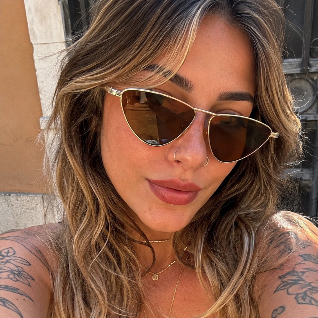 Óculos de Sol Feminino Gatinho Arredondado Ilook Contemporâneo Vintage Preto Leve e Resistente