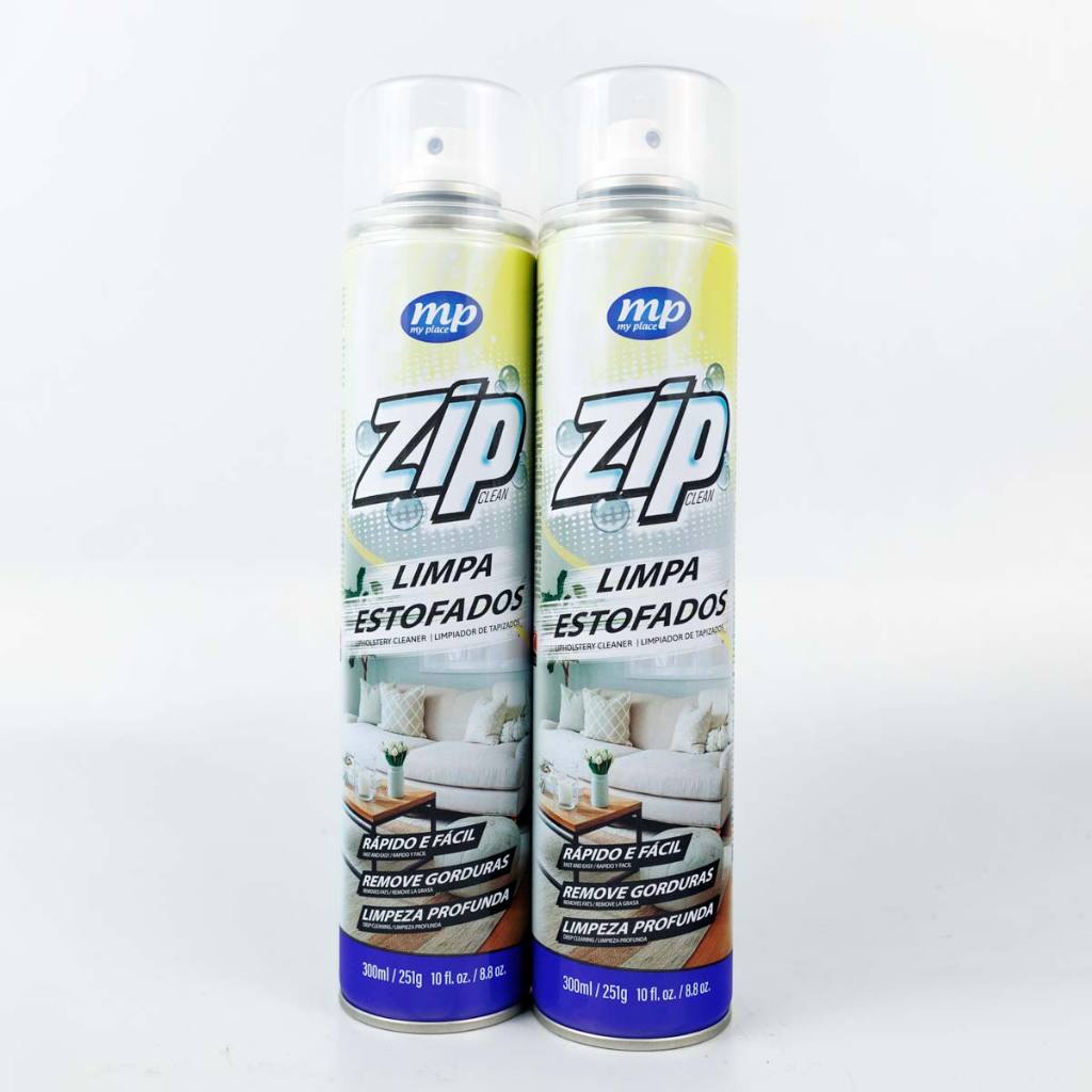 KIT 2 LIMPADORES A SECO de Estofados, Carpet e Teto de Veículos ZIP Mundial Prime 300ml
