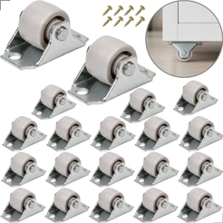 20x Mini Rodizio Rodinha 16mm Fixa Pequena Móveis Multiuso