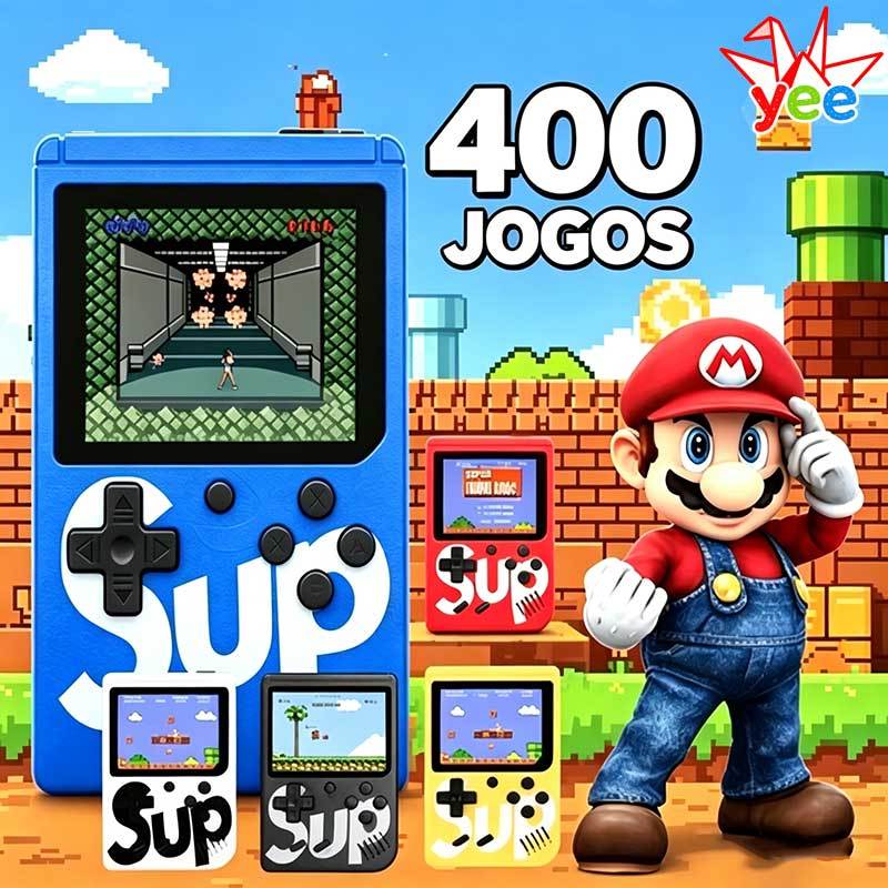 Mini Vídeo Game Nintendo Vídeo Portátil 400 Jogos Sup Retrô Clássicos