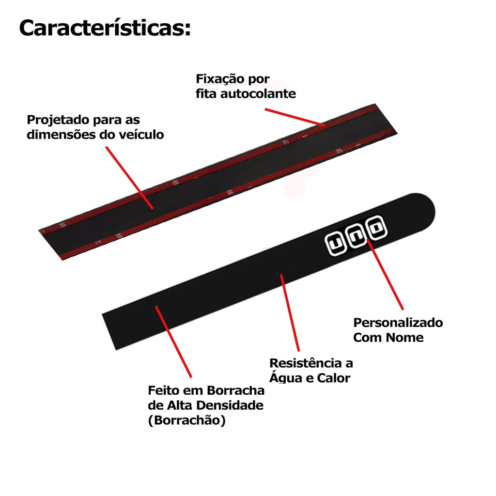 Friso Lateral Fiat Uno Vivace 4 Portas 2011 Até 2019 4 Peças Com Nome — imagem 2 de 2