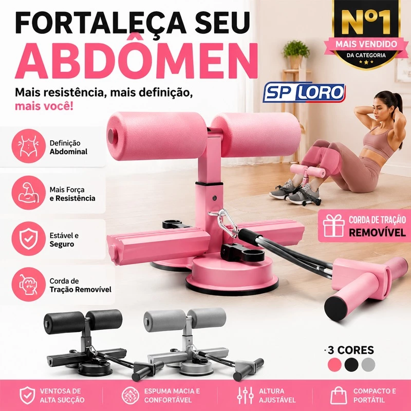 Abdominais Ventosas Fortes 3 Ajustes Protege Barriga Joelhos Casa Academia JFQ
