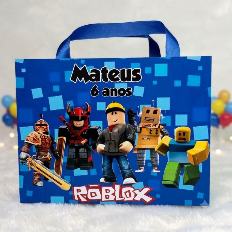 Sacolinha personalizada Roblox tam G | lembrancinha Roblox | festa Roblox | aniversario | mesversario