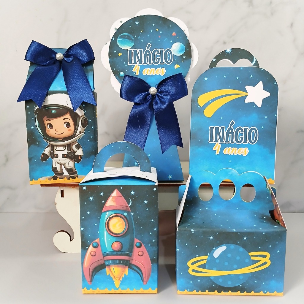 Kit Personalizados  Astronauta PEGUE E MONTE- Lembrancinha - Kit Festa - Kit Caixa - Aniversário
