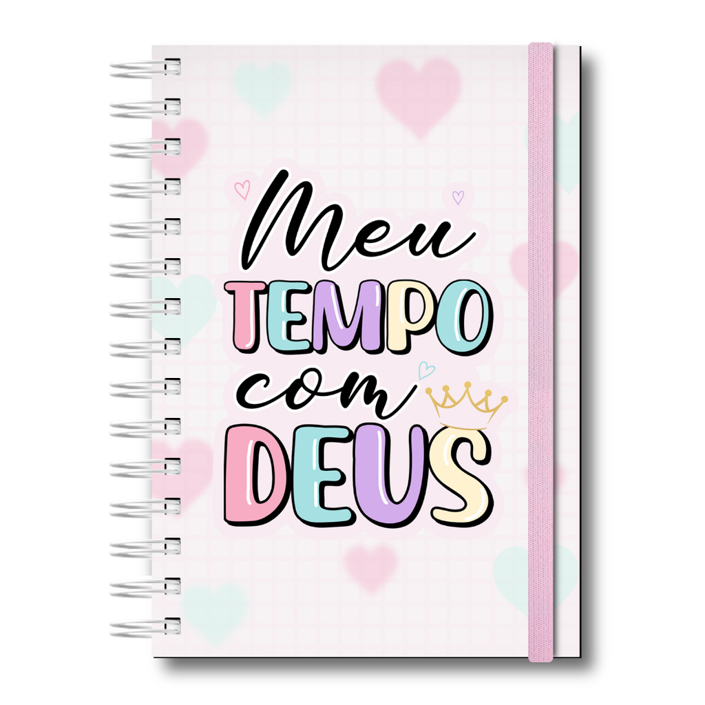Meu Tempo com Deus Devocional Planner Caderno de Anotações Minhas Orações 208 Páginas Capa Dura Rosa