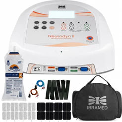 Neurodyn II Ibramed Aparelho TENS FES Fisioterapia Kit Completo 16 Eletrodos 4 Faixas