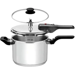 Panela de Pressão 6 Litros 2 em 1 Tramontina Brava Em Aço Inox Indução Fundo Triplo