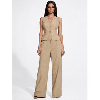 Conjunto Feminino Alfaiataria Colete sem Mangas e Calça Pantalona – Elegância Minimalista